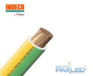 CABLE THW-90+PLUS 450/750V 12AWG AMAR/VERDE INDECO